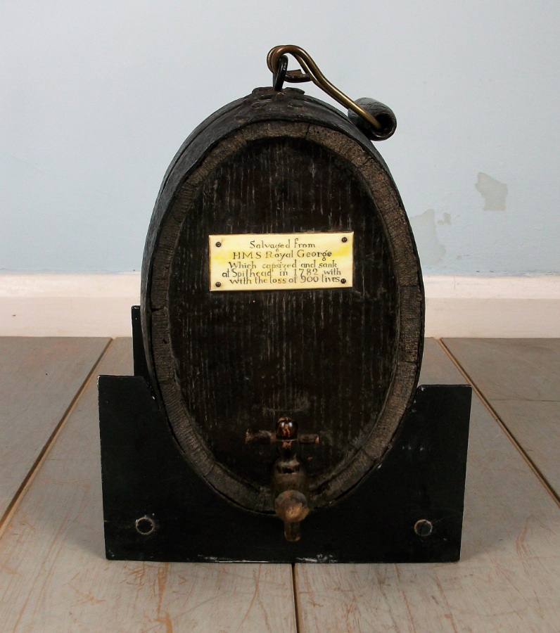 18th Century Oak Ship’s Spirit Barrel from HMS Royal George